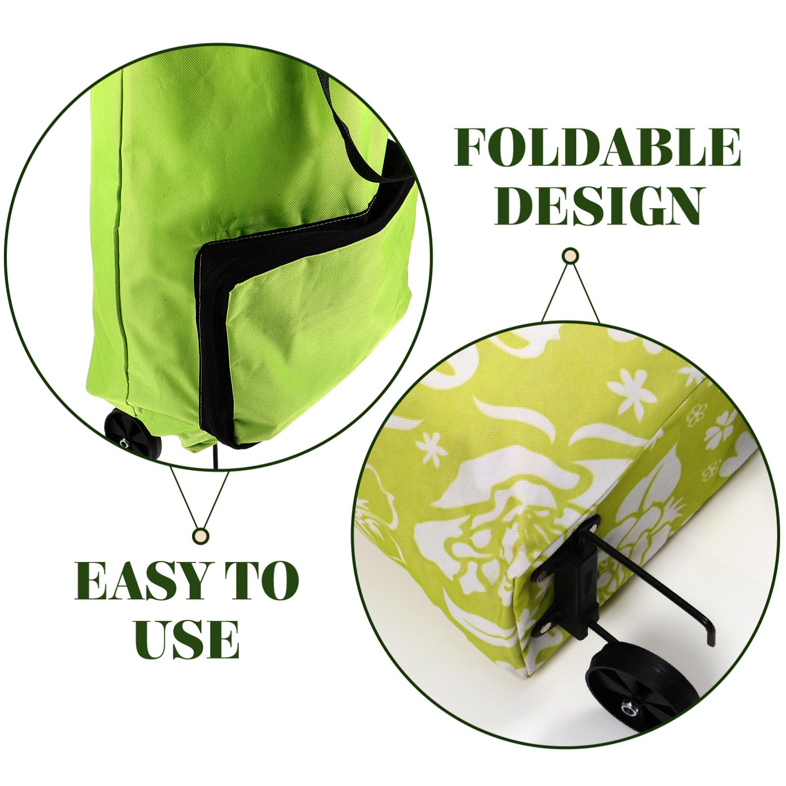 TOPBATHY Bolsas para Carrito de Compras con Ruedas Plegables 2 Unidades