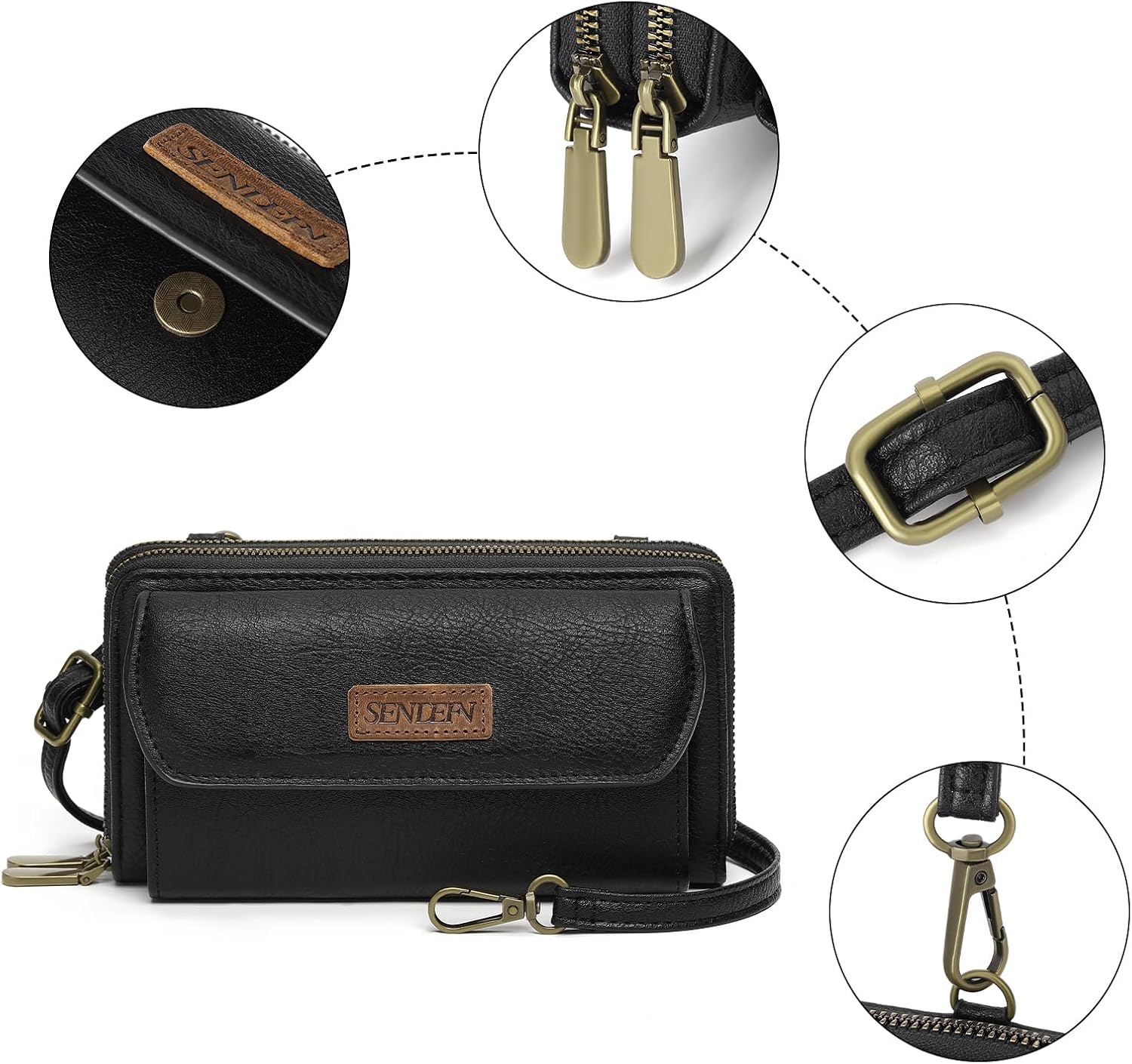 SENDEFN Small Crossbody Phone Purses for Women Vegan Leather Crossbody Bags Shoulder Handbags | Small, Crossbody, Vegan Leather - Image 5