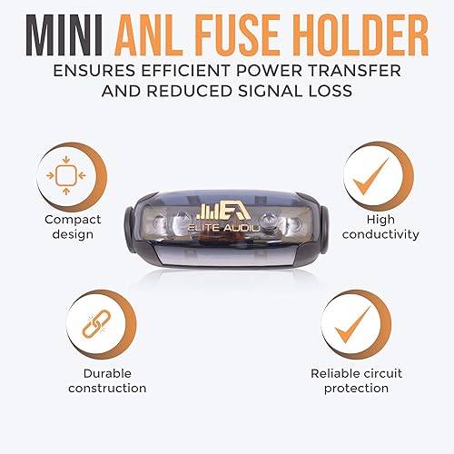 Miniatura 3 de Elite Audio EA-PROK4 Pro - Kit de cableado de amplificador - 4000 W de potencia máxima, cables de cobre sin oxígeno, soporte de fusible ANL de