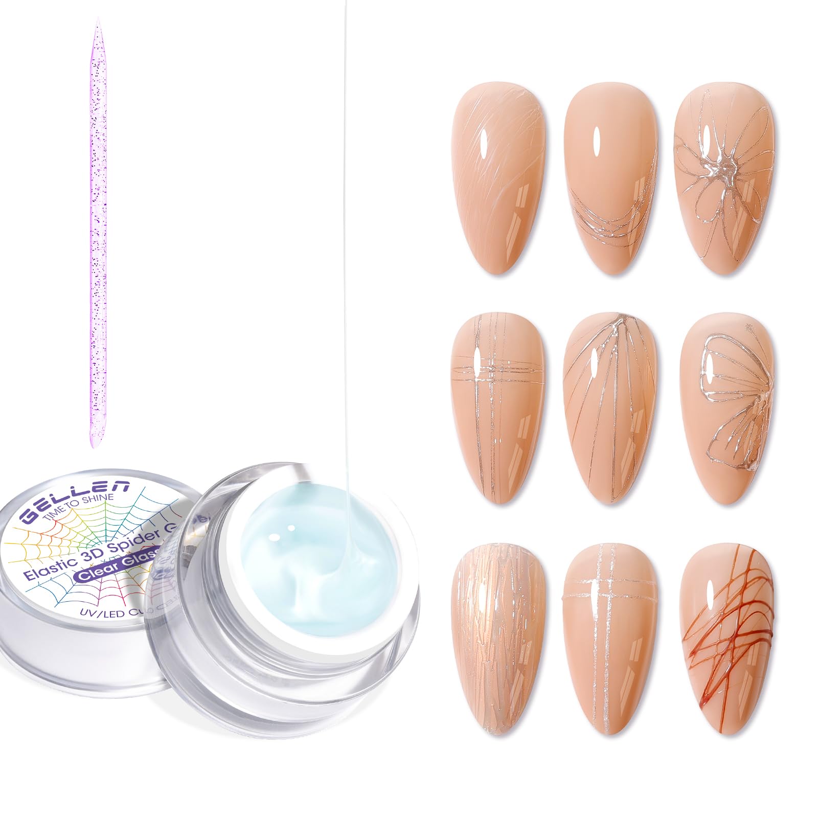 Amazon.com : GELLEN Clear Spider Gel for Nails, High Elastic Soak