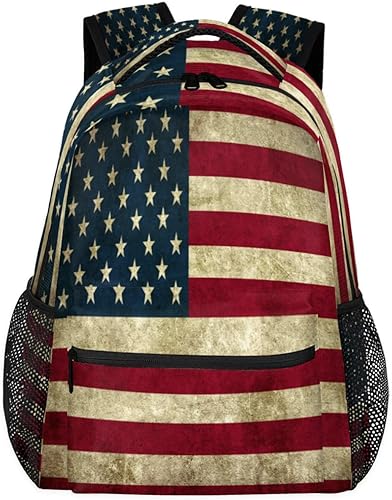 Mochila para el Día de la Independencia con la bandera de Estados Unidos, mochila duradera para laptop, mochila para computadora escolar, mochila de