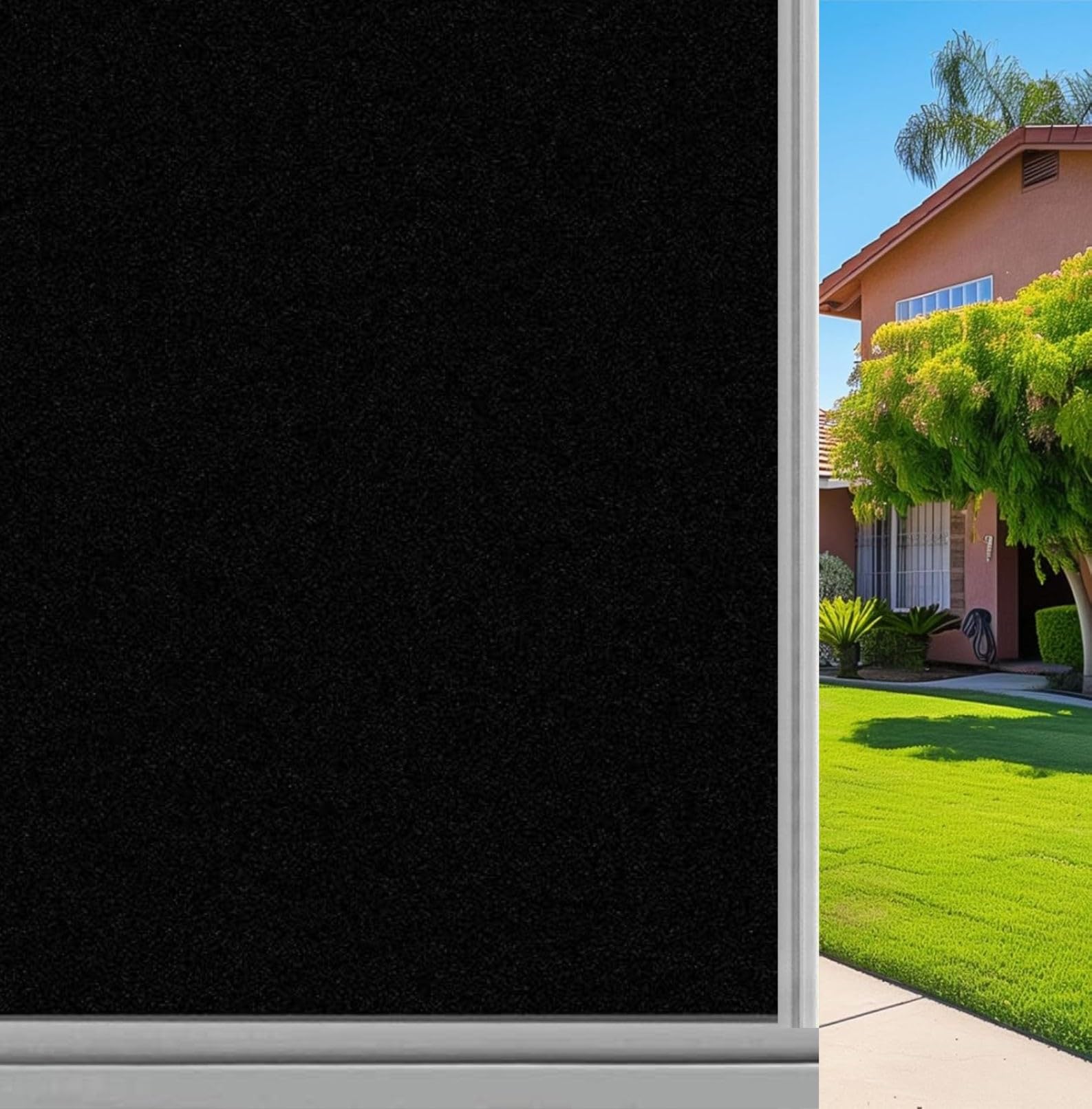 ERATO Blackout Window Privacy Film,100% Light Blocking Static Cling Sticker for High Privacy Non-Adhesive Anti-UV Glass Sticker Tint for Home (B-Out Film, 20x80 in)-image-22