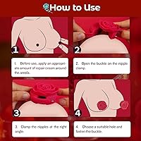 Vista 7 de Abrazaderas de pezón vibratorias de rosas, juguetes sexuales para mujeres, mini juguete sexual invisible ajustable BDSM Rose Pezón Sexo, parejas