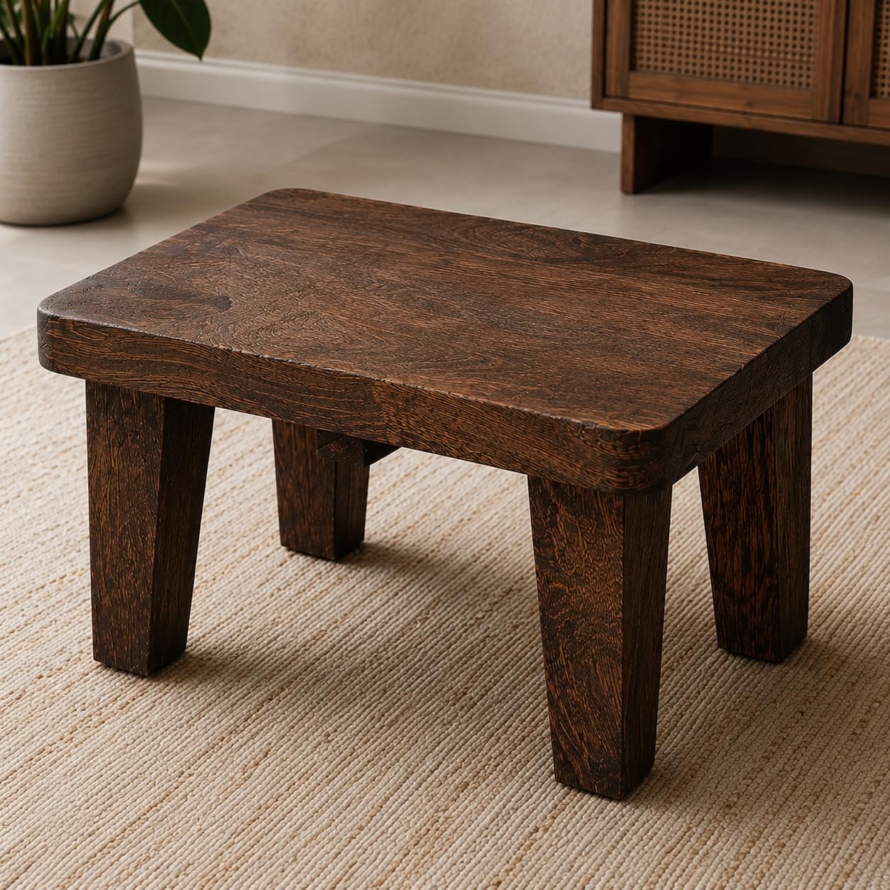 Wooden One Step Stool for Kitchen Seating Stool Potty Training Stool Portable Sturdy Bedside Safe Step Stool for High Beds Kids Adults 100 Kg Bearing Capacity-image-25