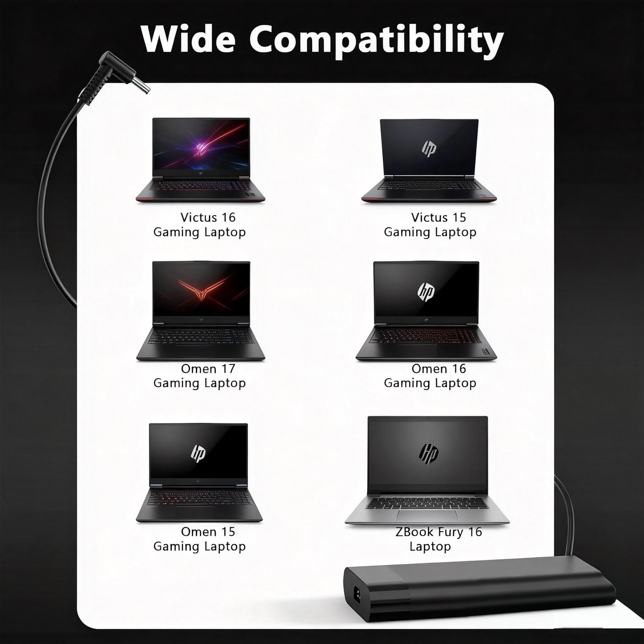 Ładowarka 280 W kompatybilna z HP Omen 16 | 16-wf0097nr, 16-wf1077nr, 16-xf0087nr, ZBook Fury 16 G8 G9 G10 ZBook Studio 16 A280A011P TPN-CA26 TPN-A27 Gaming Laptop