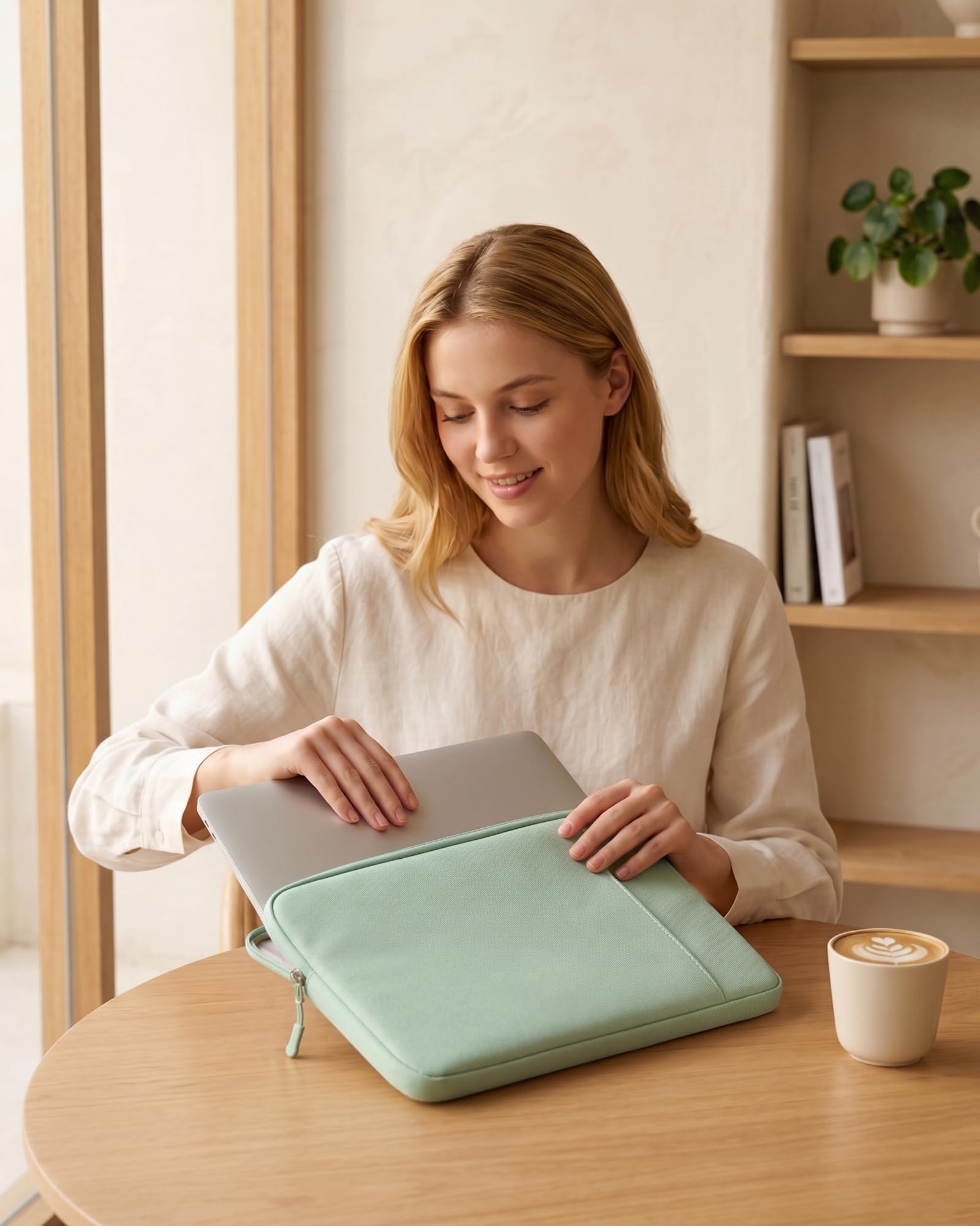 ProCase パソコンケース 13/13.3インチMacBook Air/Pro/Neo 保護スリーブ PCケース インナーバッグ - ウィローグリーン