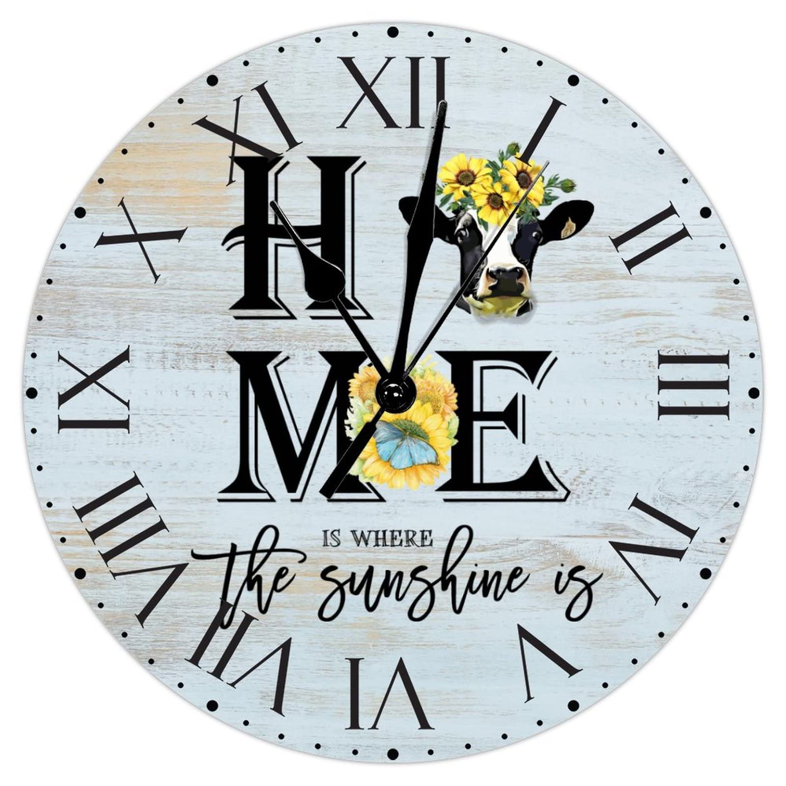 Horloge murale en PVC à chiffres romains et cœur de 30,5 cm