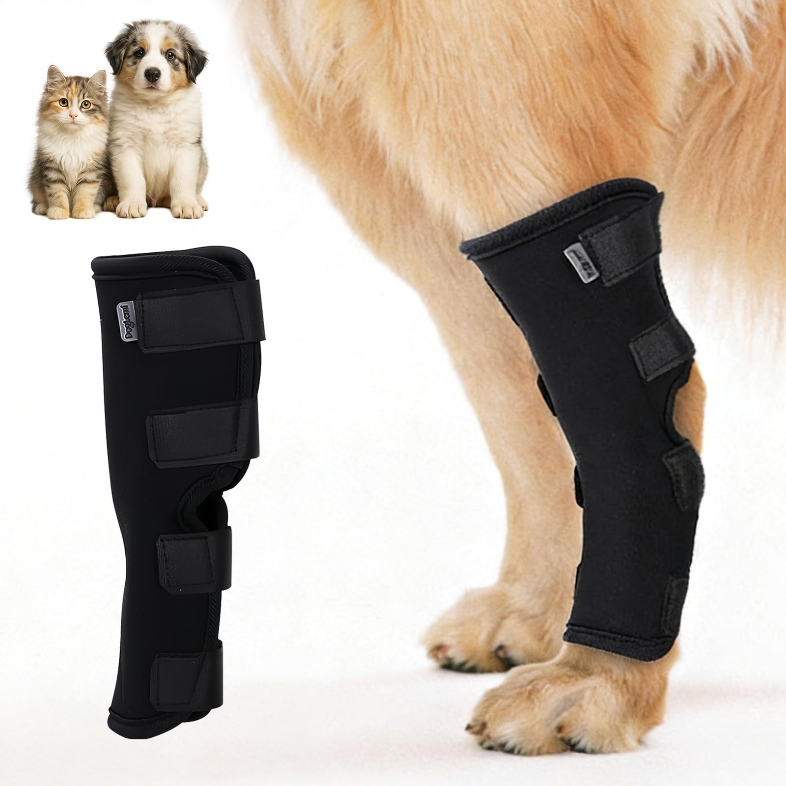 MFUSUL Sprunggelenkbandage für Hunde,2 Stück Leckschutz Hund Hinterbein,Hundebandage für Wickel Wunde Verletzung und Verstauchung Heilung,Hundebeinbandage für Vorder und Hinterbeine,M