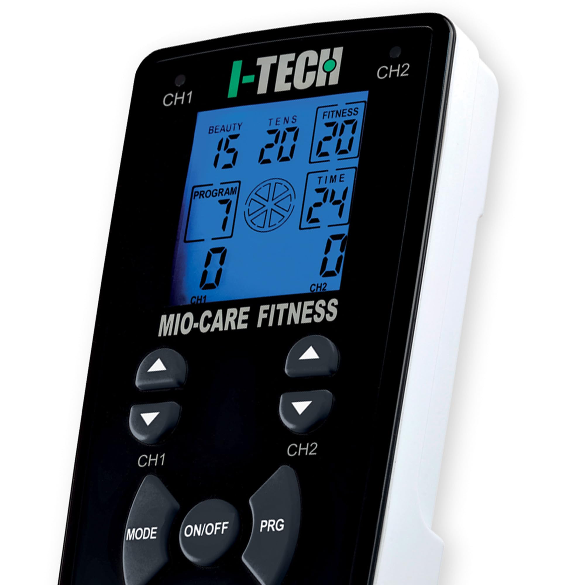 I TECH Mio Care Fitness, elettrostimolatore con 2 Canali Indipendenti e fino a 8 Elettrodi, Intensità Massima 200 mAh e 45 Programmi
