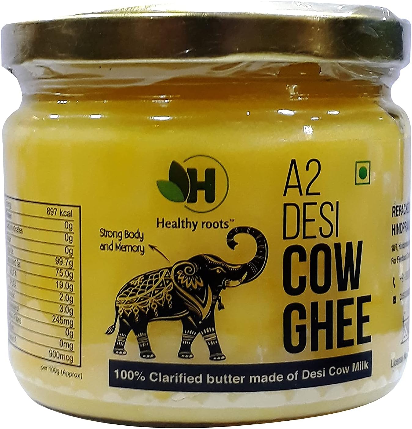 Healthy Roots Desi Ghee 250ml A2 Pure Desi Ghee Amazon.co.uk Grocery