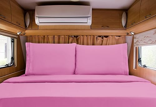 Vista 82 de Elegant Comfort - Juego de sábanas de microfibra, 1500 hilos, tipo hotelero, bordado de tres líneas, 4 piezas, suaves, resistentes a arrugas y Aqua