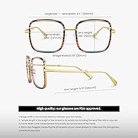 Vista 19 de VOOGLAM Square Blue Light Blocking Glasses for Women Anti Eyestrain UV Computer Eyewear Jace