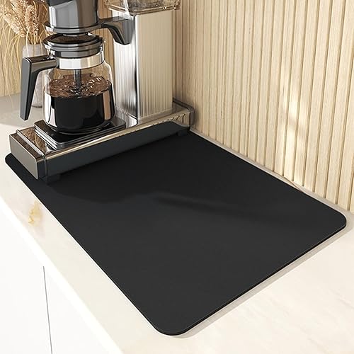 Miniatura 7 de Tapete para cafetera para encimeras, decoración de cafetería, almohadillas grandes para cafetera, absorbente, lavable, reversible, tapete de