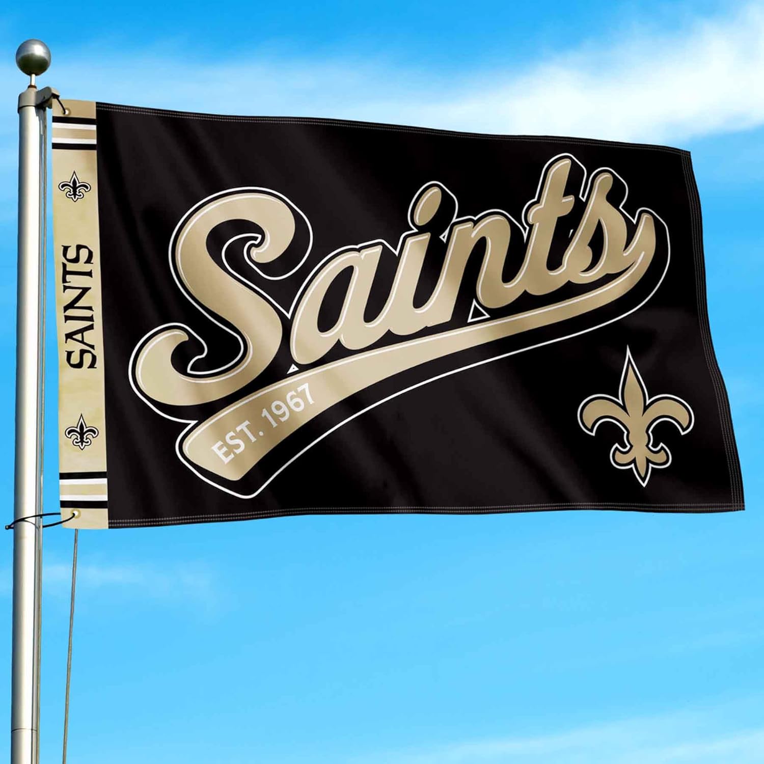 New Orleans Saints Script Logo Premium Flag - Image 3