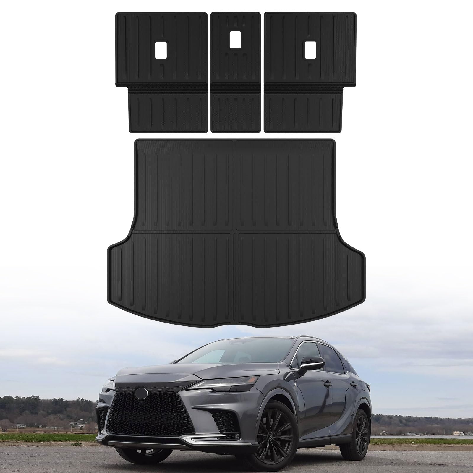 Trunk Mat Backrest Mats for 2023 2024 Lexus RX350 Accessories(Not Fit RX450h), All Weather Cargo Liner Seat Back Area Protector for RX350/RX350h/RX500h