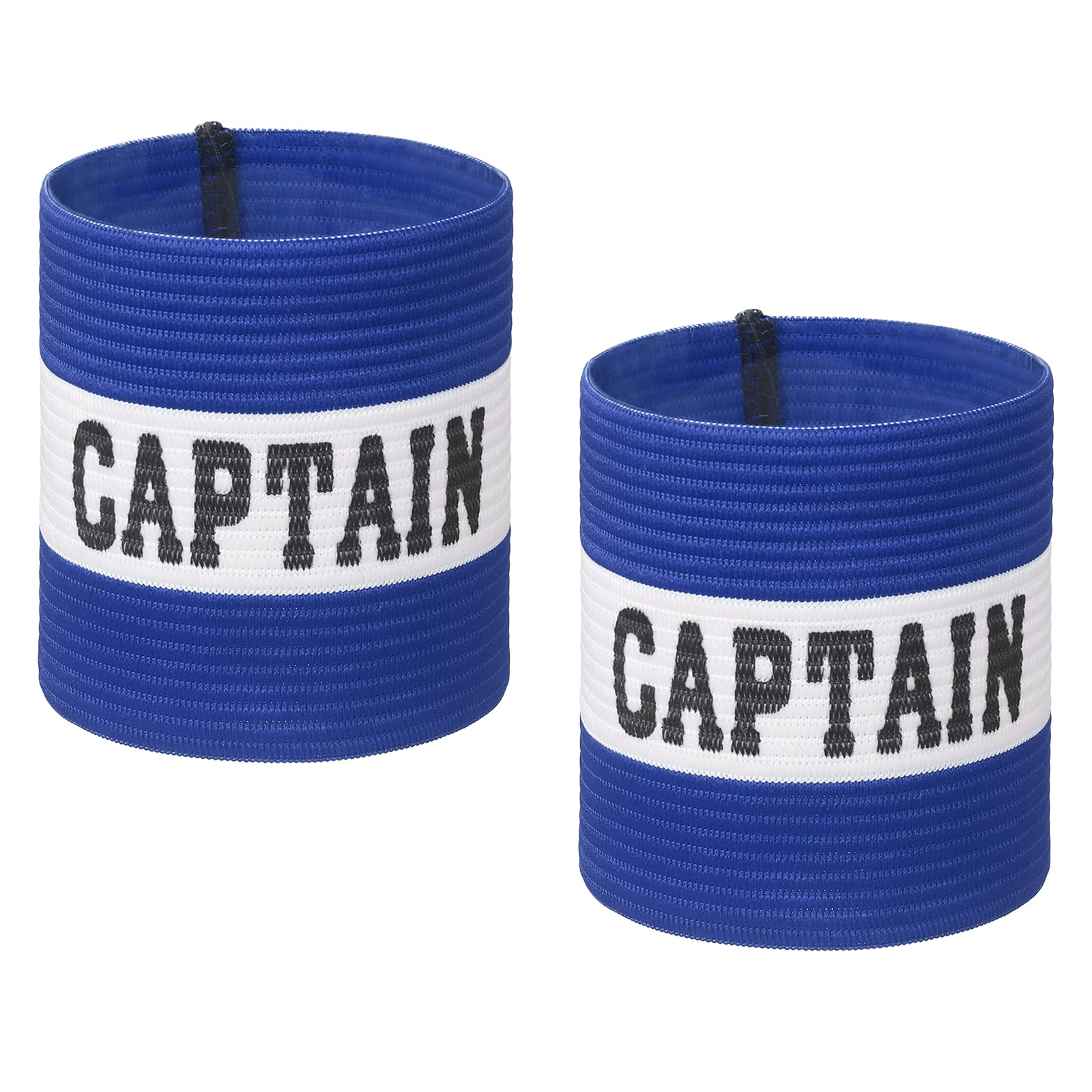 YELARXI Captain Armbands, Soccer Captain Armband Elastic Adjustable Leader Band Team Sport Bands, 4Pcs & Blue White & 21cm - Fit for (Adult Youth Football/Basketball/Rugby Training)
