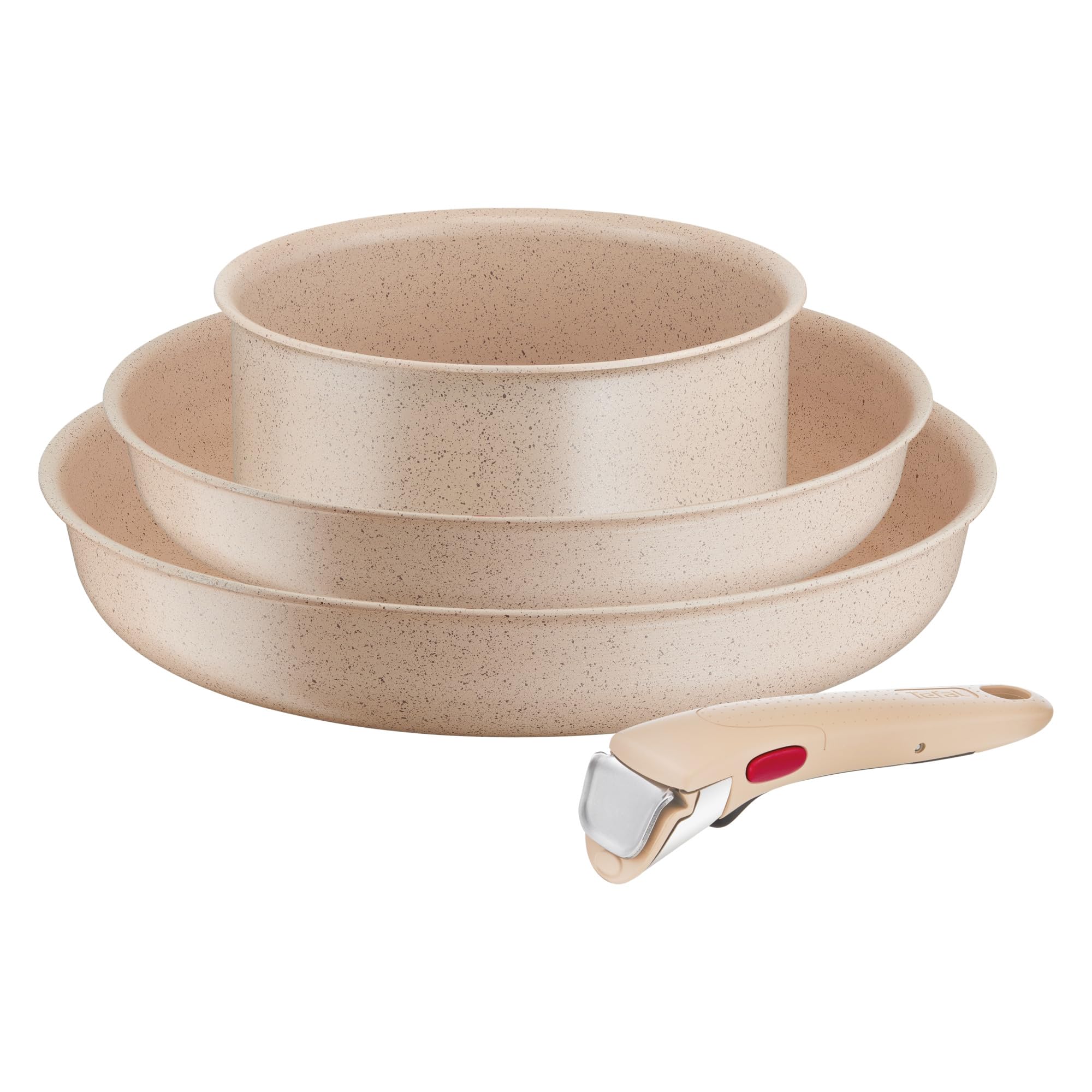 Tefal Ingenio Delight, Poêles 24cm et 28cm, Casserole 18cm, Poignée amovible, Antiadhésif, Corps aluminium 100% recyclé, Tous feux, L7839102