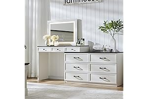 69" Dazzling Vanity Desk: The Epitome of Storage, Style, and Illumination