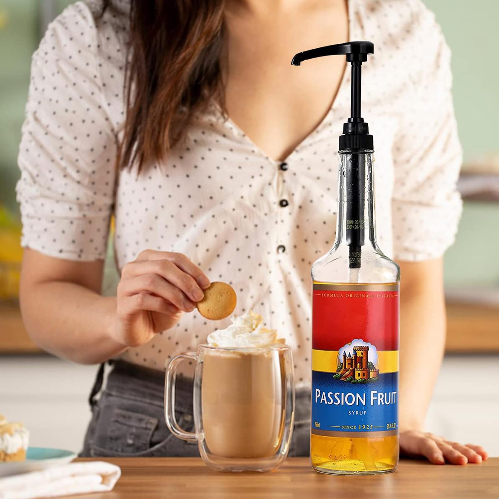 Set 4 Dispenser A Pompa Per Sciroppo - Per Bottiglie Da 500ml A 1L, Dosaggio 8ml, Con Tubi Lunghi, Materiale PP Alimentare, Nero