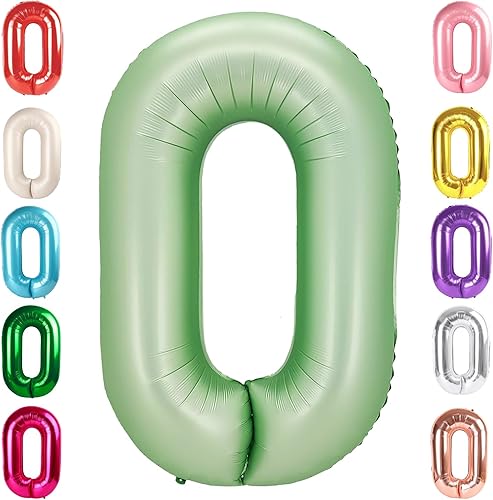 Vista 185 de Globos del números 0 de 40 pulgadas para formar los números 10, 20, 30, 40, 50, 60, 70, 80, 90, 100, para decoración de cumpleaños, bodas, eventos