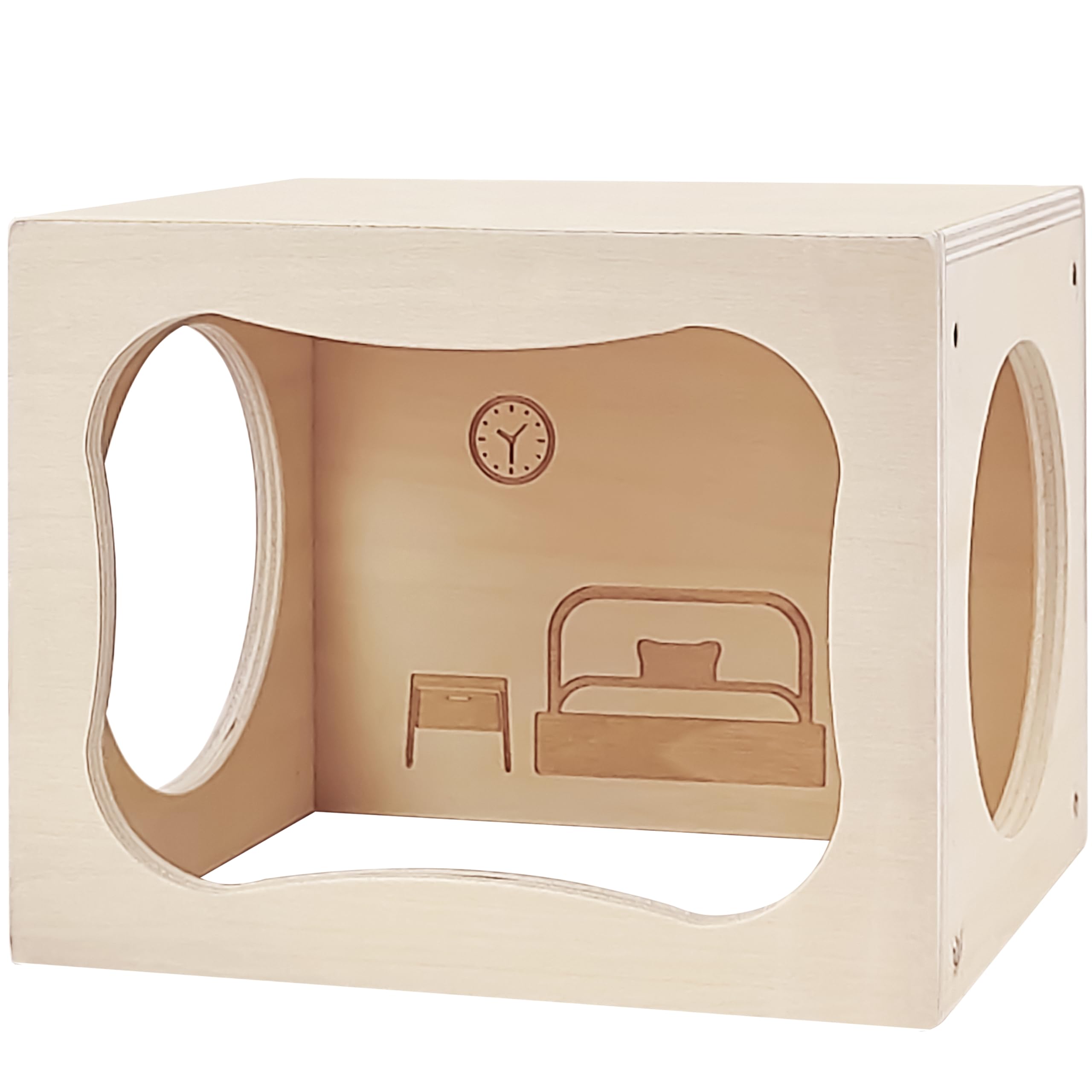 Hamster Hideout Wooden House,Hamsters Multi Chamber Hideout,Small Animal Habitat for Clear Observation,Hamster Toys for Dwarf Hamstersm,Gerbils