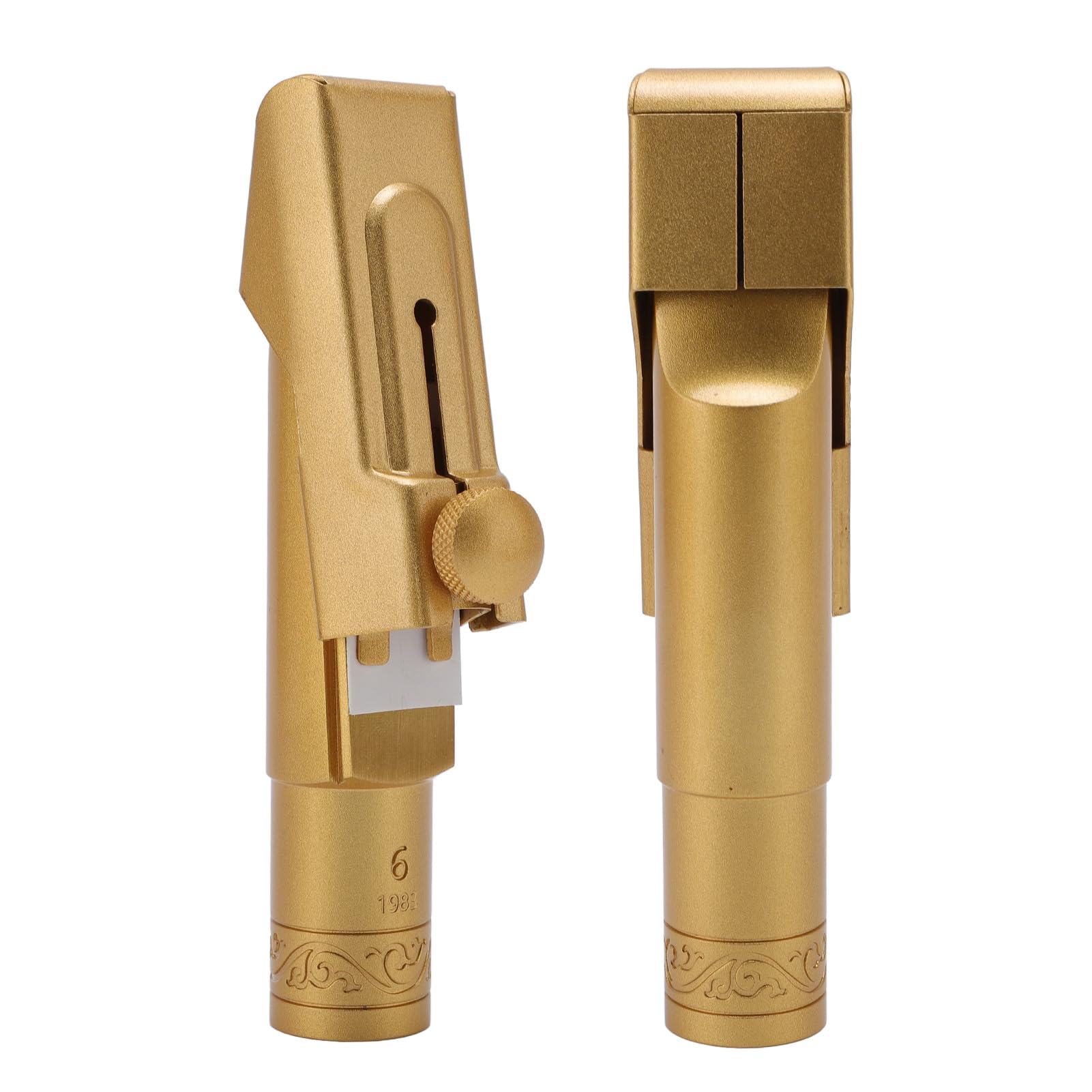Boquilla de saxofón SustVita de metal y latón con parches y juntas incluidos para saxofonistas altos, produce un tono brillante y enfocado, reemplazo de boquilla de saxofón tamaño