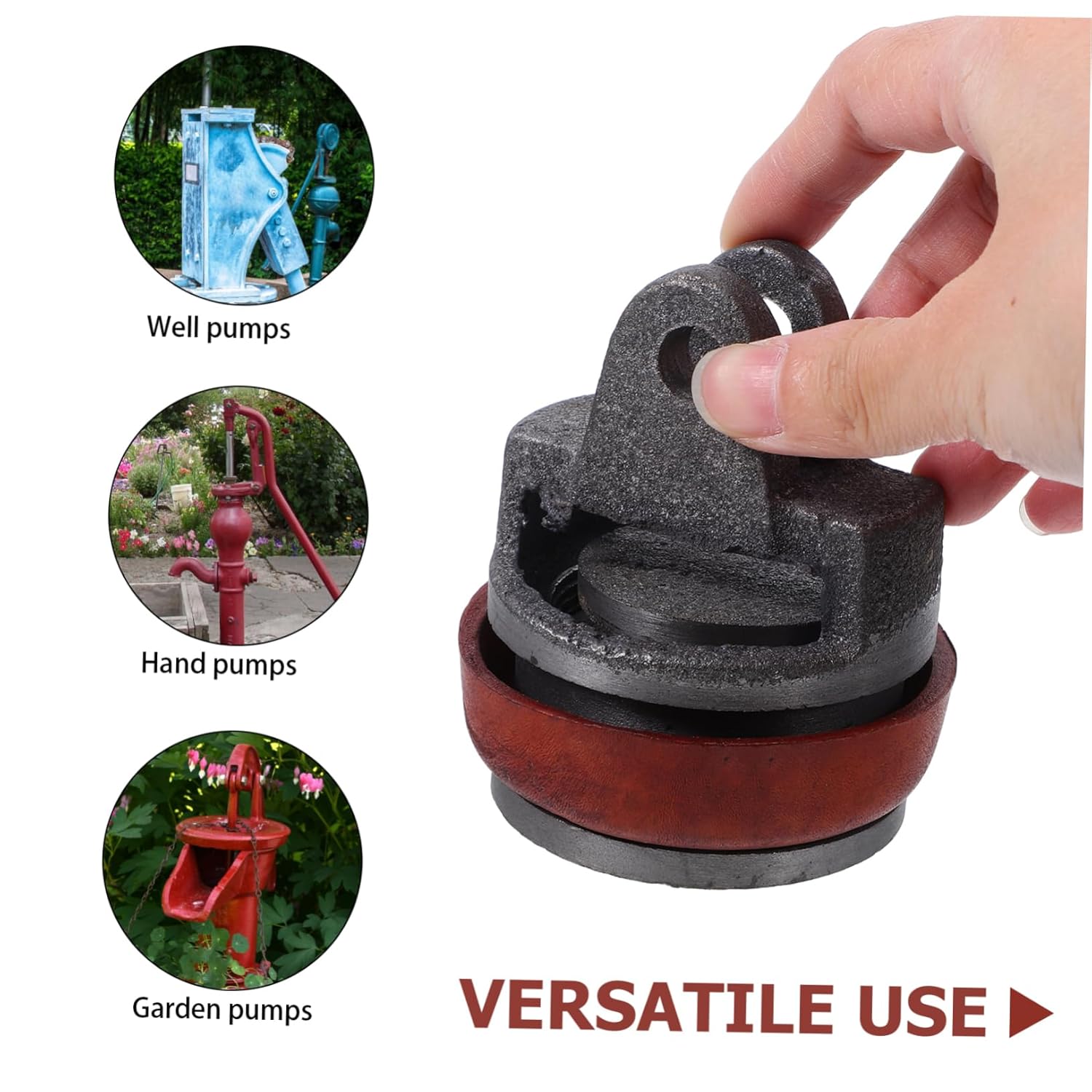 Alipis Manual Water Pump Repair Kit Cast Iron Parts Pump Accessories Leather Gasket Replacement