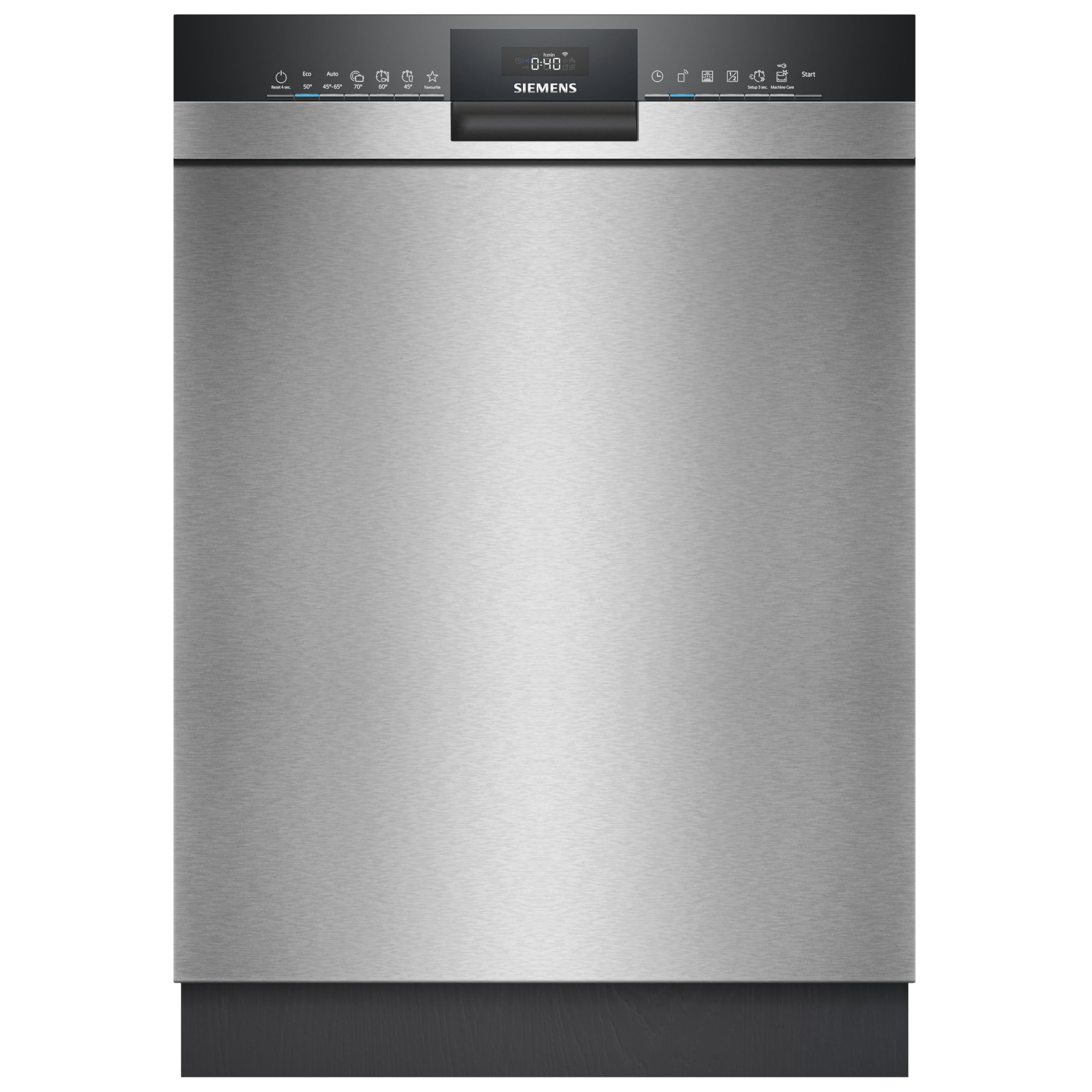Siemens SN43ES22CE iQ300 Unterbau-Geschirrspüler 60 cm Edelstahl, 14 Maßgedecke, leise (42 dB), Home Connect WLAN, varioSpeed Plus, autoOpen dry, AquaStop, Made in Germany