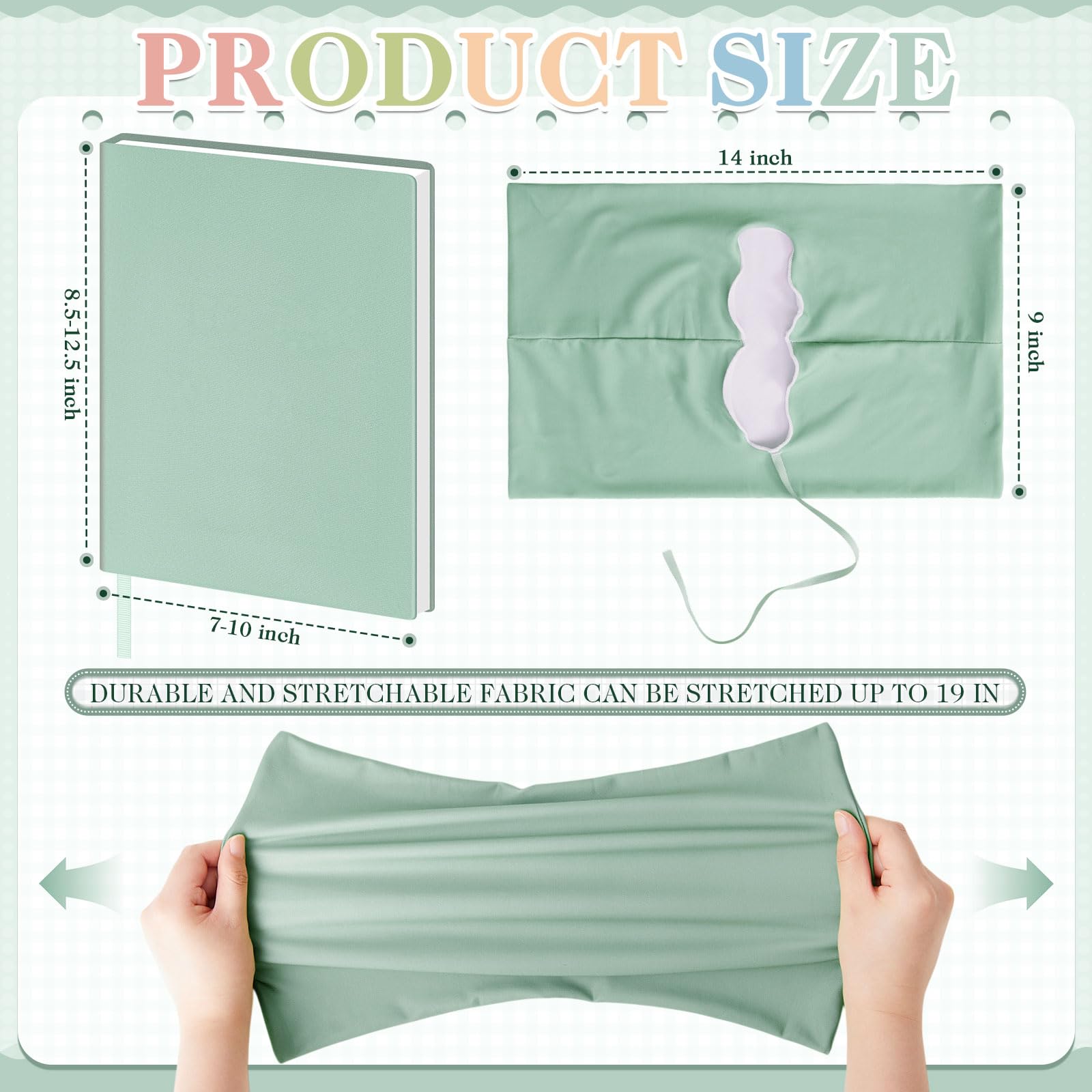 PerKoop 12 copertine per libri Jumbo, in tessuto elastico, riutilizzabili, lavabili, per la maggior parte dei libri di testo con copertina rigida, 12 colori (22,9 x 28,9 cm)