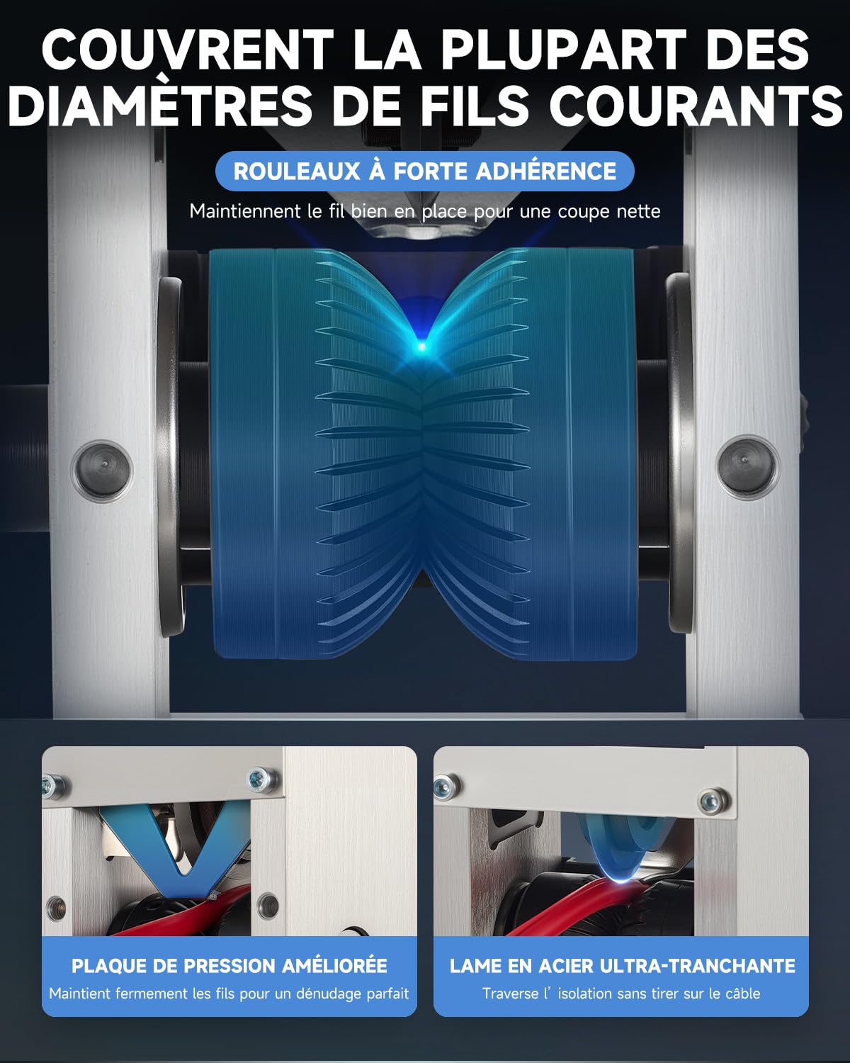 CREWORKS Dénudeur Câble Électrique 1,5-25 mm Machine à Dénuder le Cuivre Dénudeuse de Câble Manuelle pour Recyclage de Fils Câble Cuivre