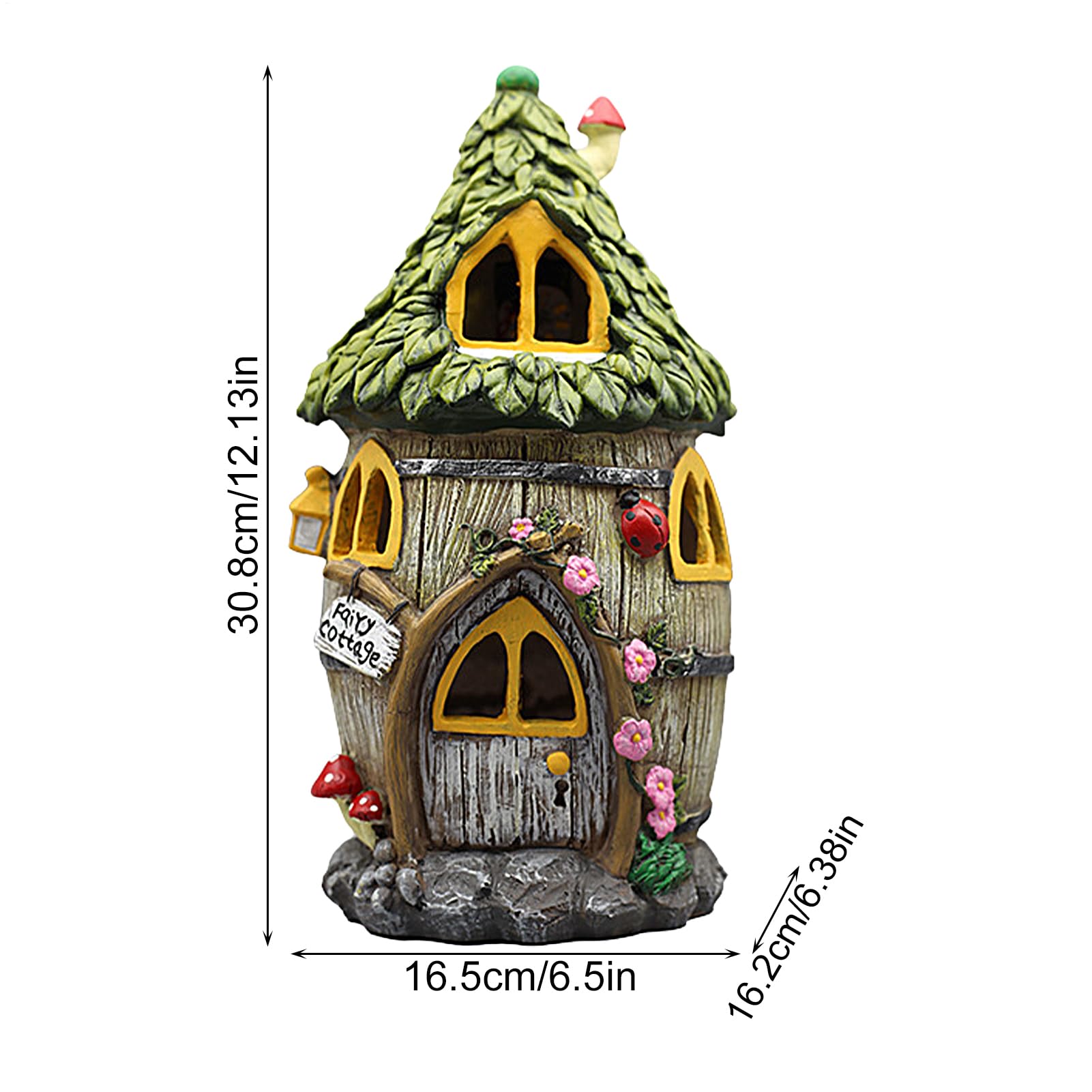 Casa de Solar, estatuas al Aire Libre para Patio, césped, jardín | decoración Exterior, estatuas de jardín con luz Solar, Decoraciones de cabaña, de césped para Patio