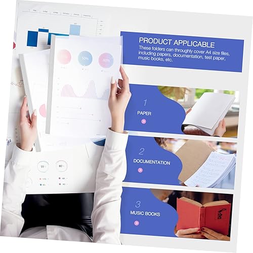 Miniatura 6 de Tofficu Carpetas de plástico transparente para documentos, carpetas de almacenamiento de archivos, organizador de archivos, organizador de archivos,