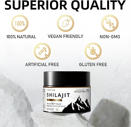Miniatura 7 de Shilajit - Resina Shilajit orgánica pura del Himalaya, 600 mg de potencia máxima, grado dorado, Shilajit, natural, auténtico, con más de 85