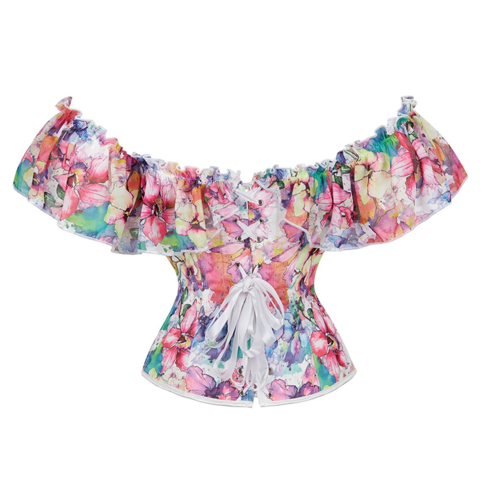 Generisch Elegante corsetto in broccato con maniche ad aletta, da donna