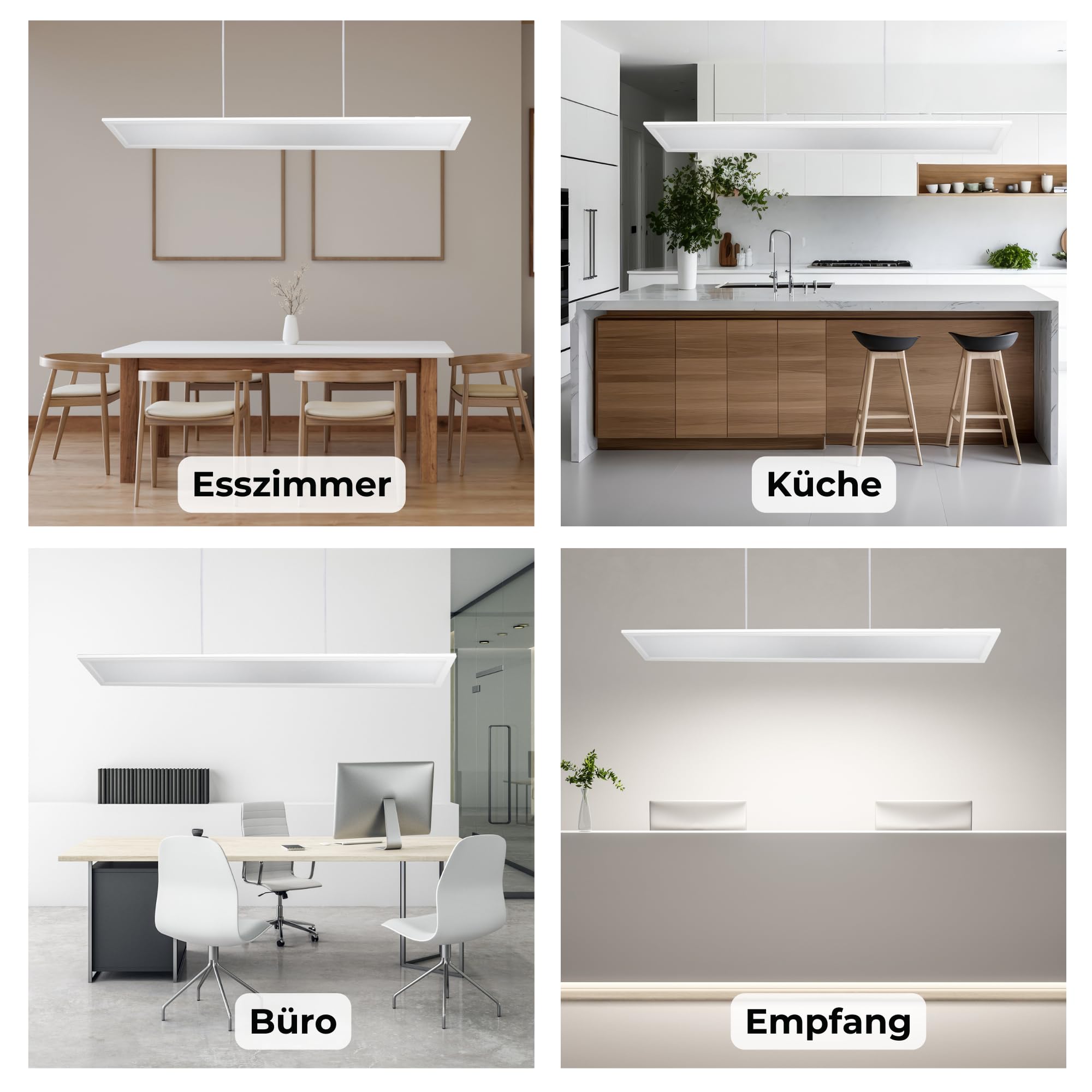 LED Pendelleuchte 120cm direkt/indirekt Dimmbar CCT 3000-6000K 32 Watt | mit Fernbedienung, Mikroprismatische Abdeckung, 2880 lm, CRI>90, IP20, Höhenverstellbar