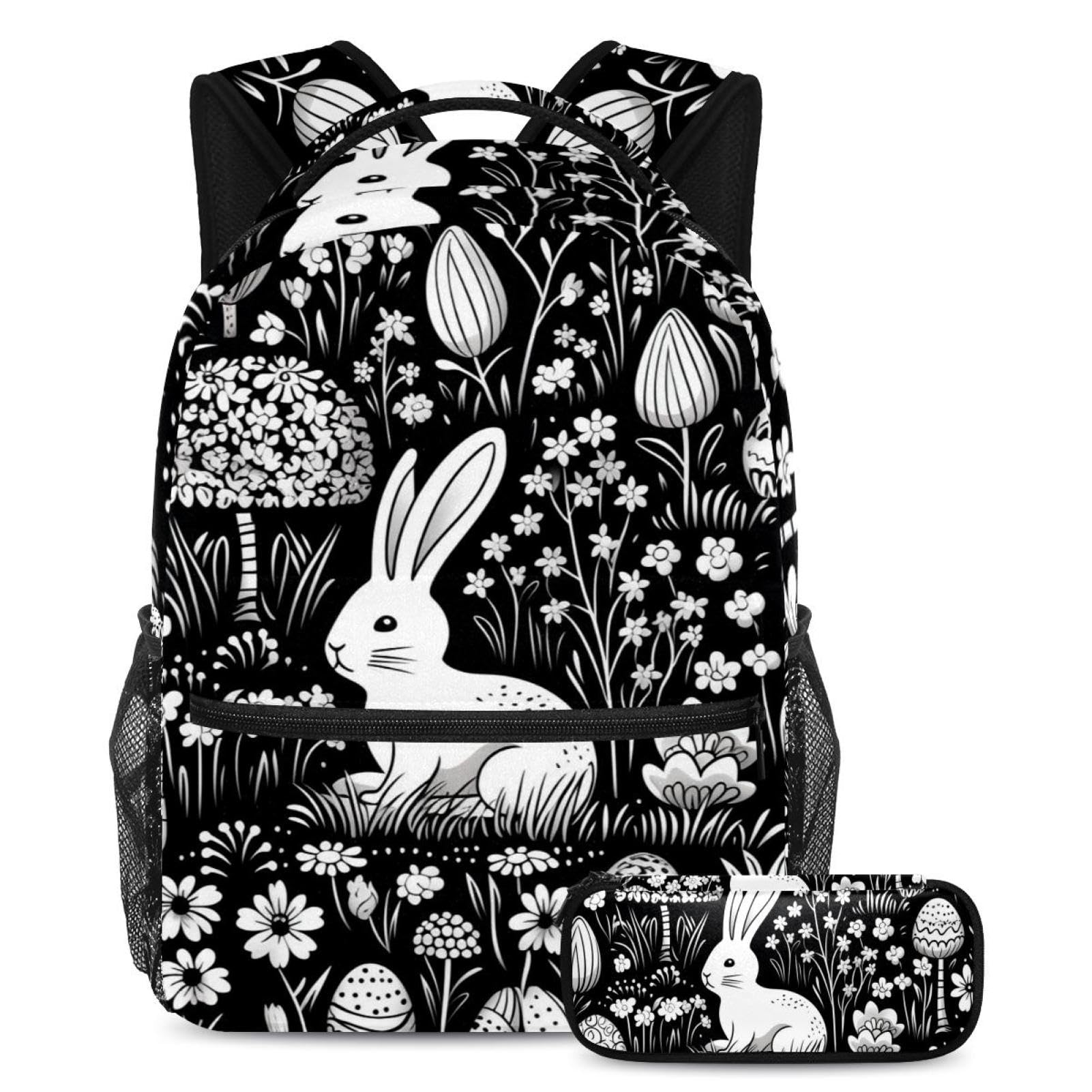 Happy Easter Day Stay Organized and Trendy, 2 szt. zestaw tornistra plecak dla chłopców, dziewcząt, nastolatków, najlepsza torba na książki podróżne
