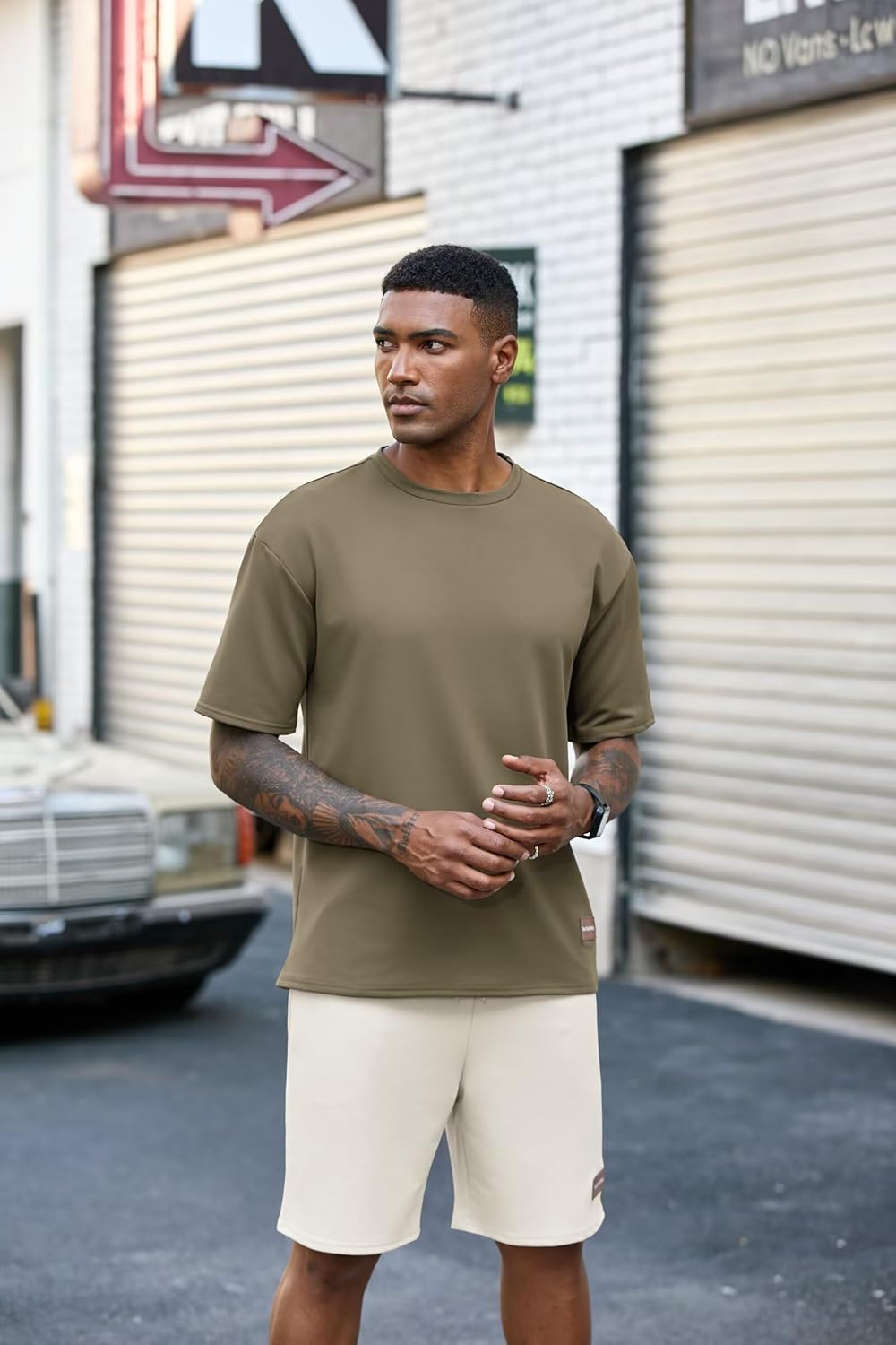 Mens Track Suits 2 Piece Outfits Workout Sets Oversize T-Shirt and Short Set for Men Summer Jogging Tracksuit - Image 4