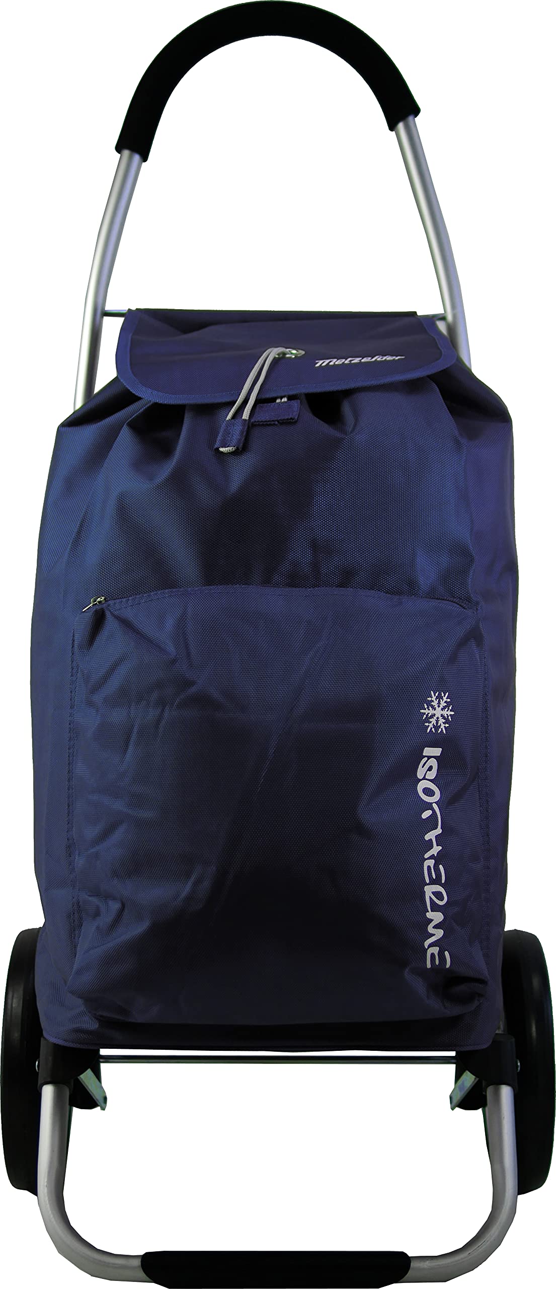 Chariot de Course Cabat marché Poussette marché Pliable et Diable Caddie Panier Montant METZELDER Ever K Chassis Aluminium Garantie 1 an (Bleu/Marine/Blue, 102x46x38cm / 2kg / 54L)