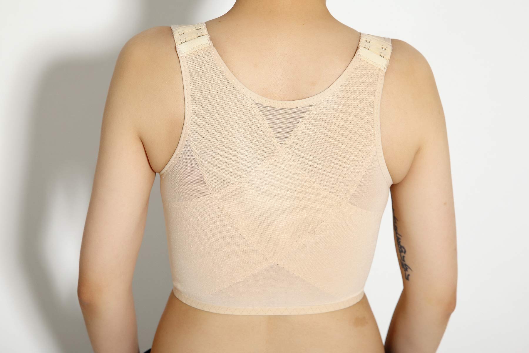 BaronHong Middle Zip Up Elastic Chest Binder Corsetto Short Canotta per Tomboy Trans Lesbian