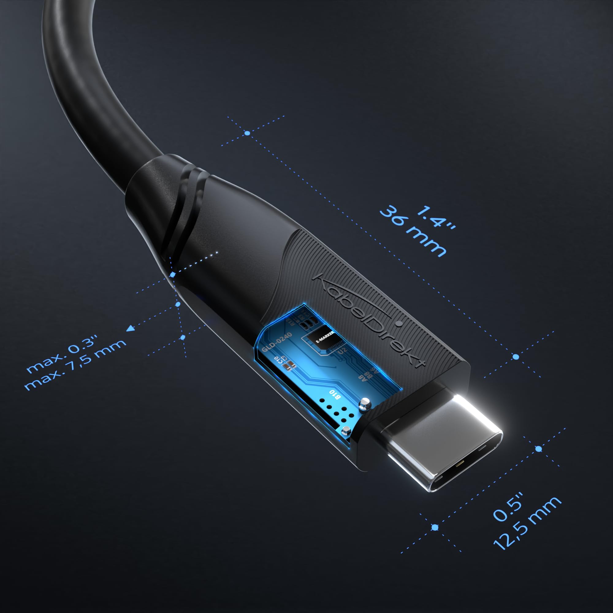 KabelDirekt – Cavo USB-C, USB 3.2 Gen 2 – 1 m (cavo dati/cavo di ricarica, fino a 10 Gbit/s e corrente di ricarica 100 W con Power Delivery/PD 3, chip integrato, nero