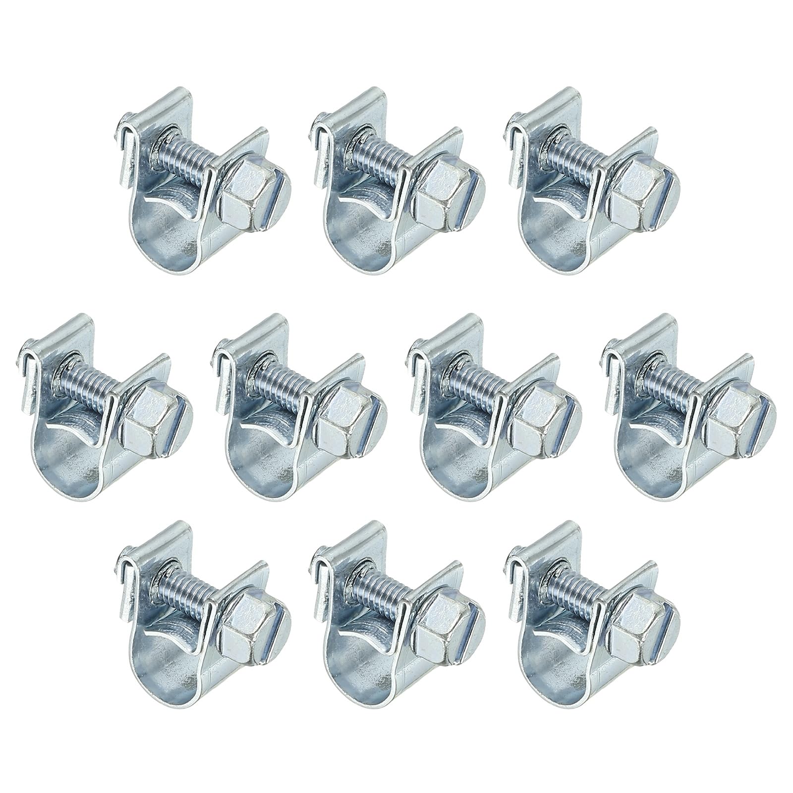 PATIKIL 6-8mm Mini Fuel Injection Hose Clamps, 10 Pcs Zinc Plated Adjustable Fuel Line Clamp Assortment Kit Pipe Hose Clip Tube Clamps for Automotive Garden โ image 1