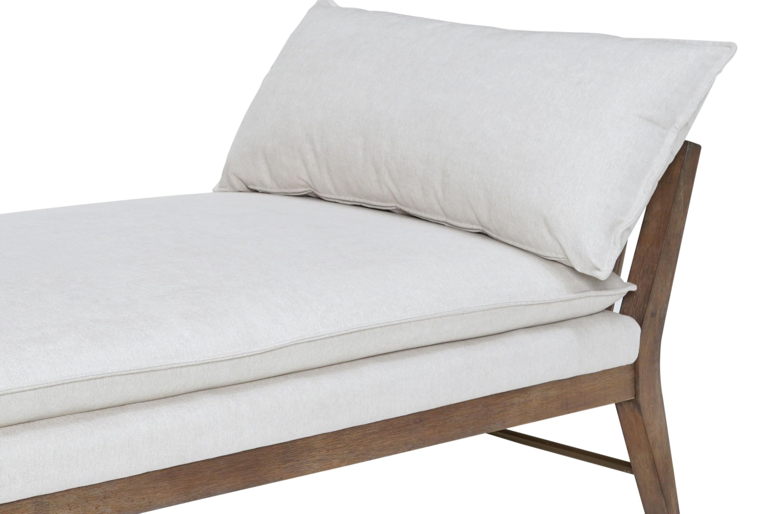 White Leather Strap Detail Daybed - Pillows & Cushions Included