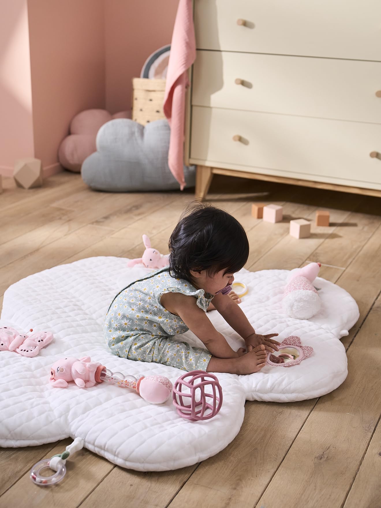 VERTBAUDET Jouet Bébé Tapis D'Éveil Nuage En Velours blanc TU