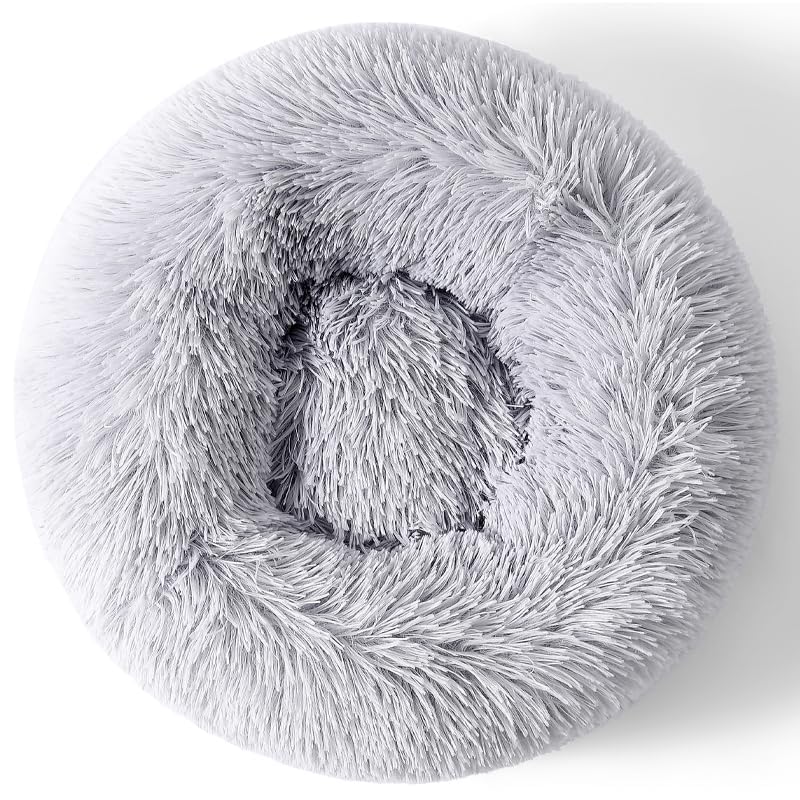 Zhoothyomiru Katzenbett Donut Plüsch Haustierbett für Katzen und Hunde Rundes warme weiche Bequeme Hundehütte Hundesofa Katze Schlafen (38CM) passt in EIN 3kg schweres Haustier