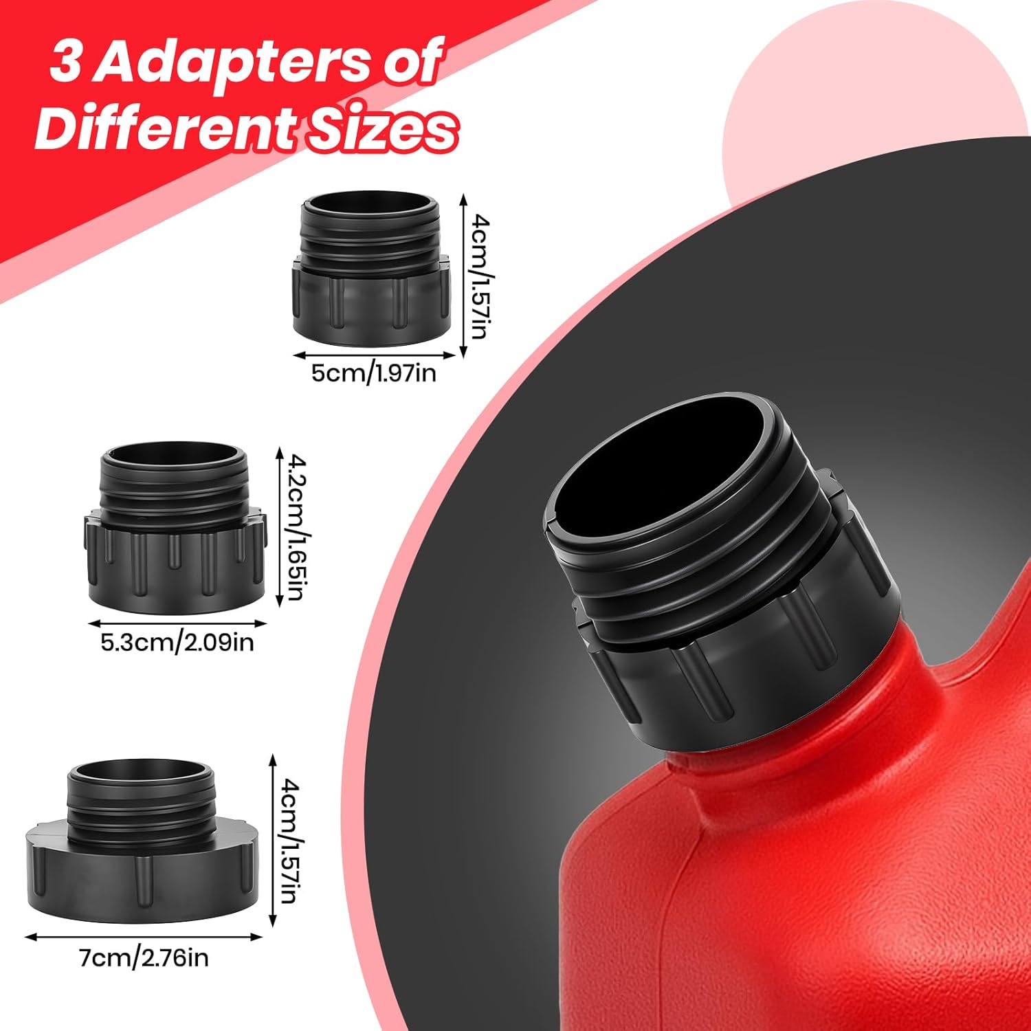 Portable Fuel Pump, FuelPump with Auto-Stop Sensor and 3 Tank Adapters, 2.4 Gallons/Minute, Extra-Long Hose, Automatic Fuel Transfer Pump Battery Powered for Oil, Gasoline and Diesel Liquids