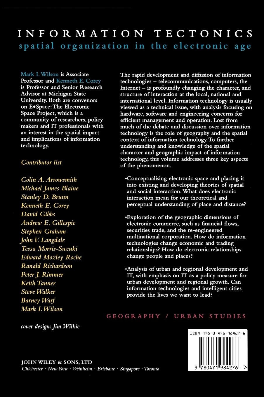 Information Tectonics: Space, Place and Technology in an Electronic Age