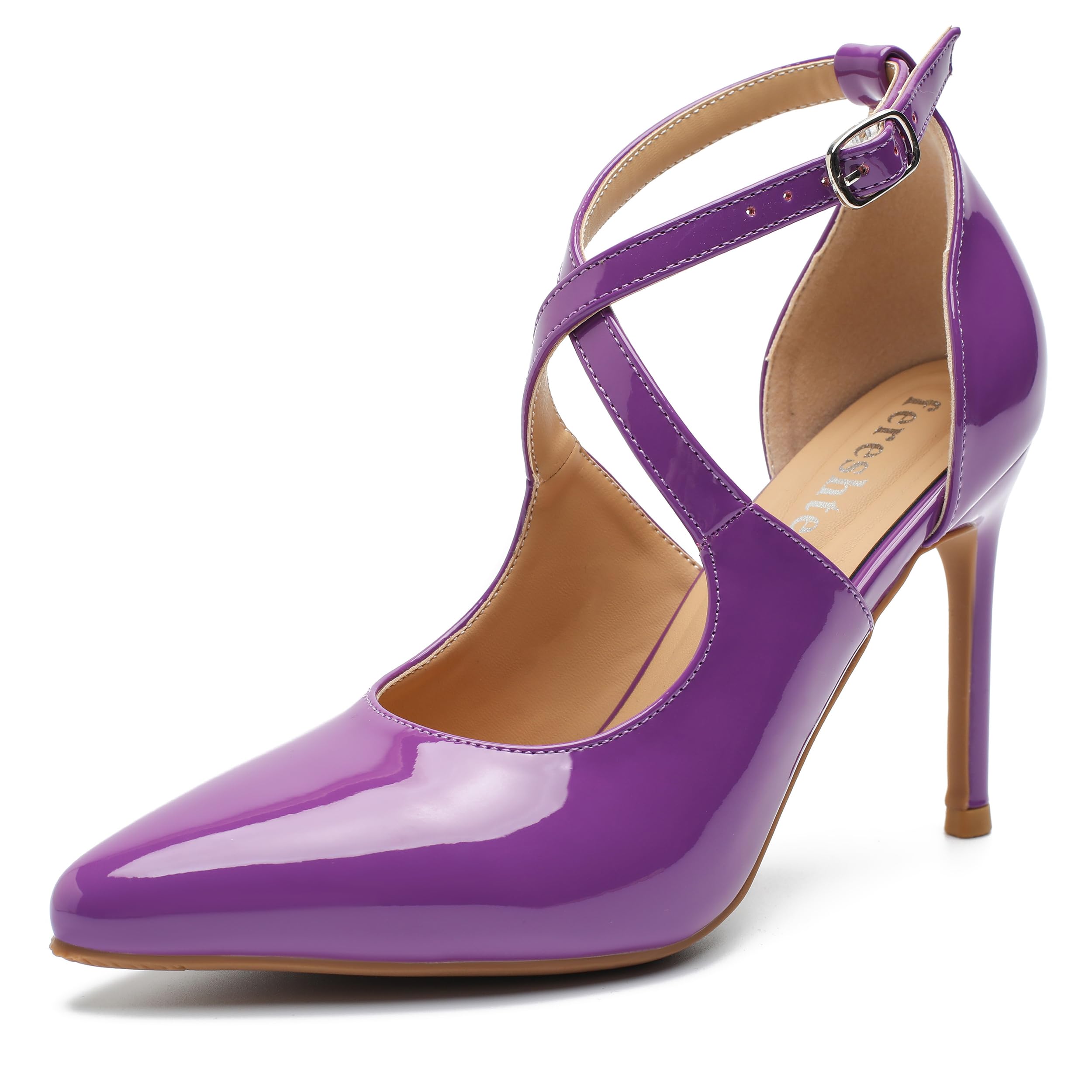 Fereshte Women's High Heels Pumps - Crisscross Ankle Strap D'Orsay Pointed Toe Dress Shoes for Elegant Events - |5" Stil