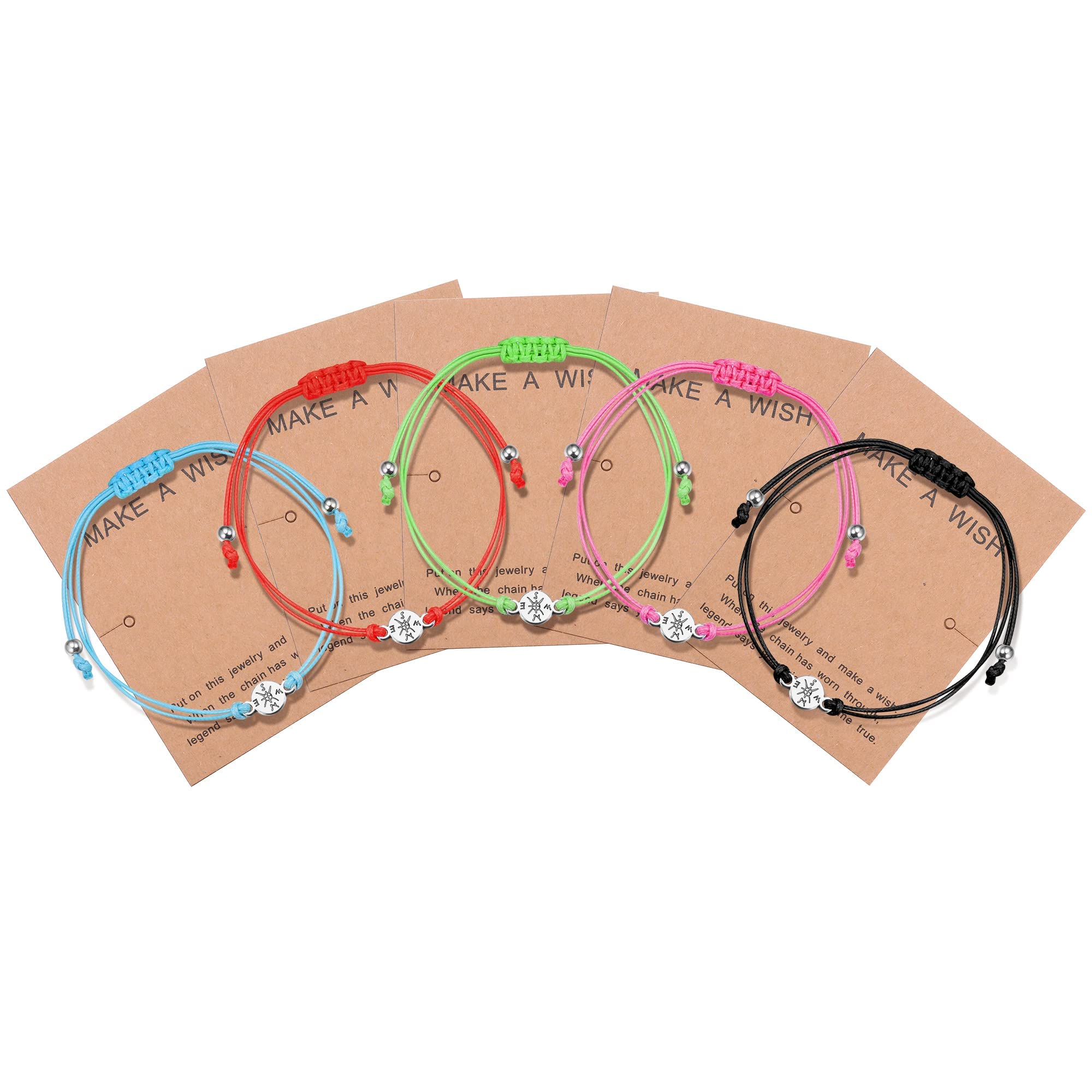 6 Bracciali Amicizia BFF Fatti A Mano, Regolabili 16-30 Cm, Con Ciondoli Girasole, Croce, Occhio Turco, Per Lei E Per Lui, Regalo Migliore Amica