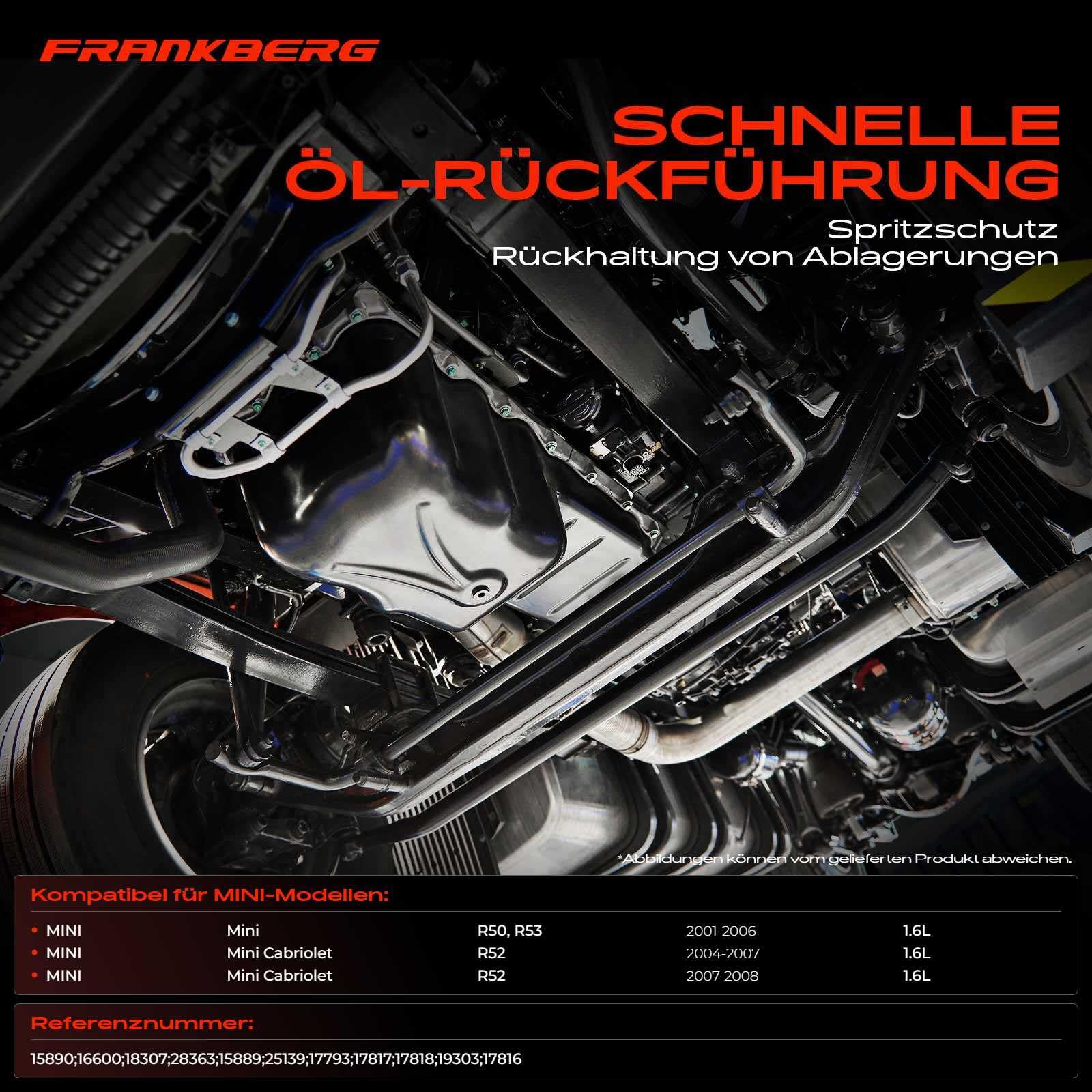 Frankberg Ölwanne für M-i-n-i R50 R53 R52 C-o-o-p-e-r S John C-o-o-p-e-r Works One S Works 1.6L Benzin 2001-2007 11137513061