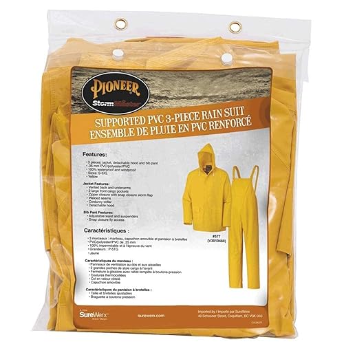 Miniatura 10 de Pioneer 577U Traje para lluvia de PVC, talla pequeña, color amarillo